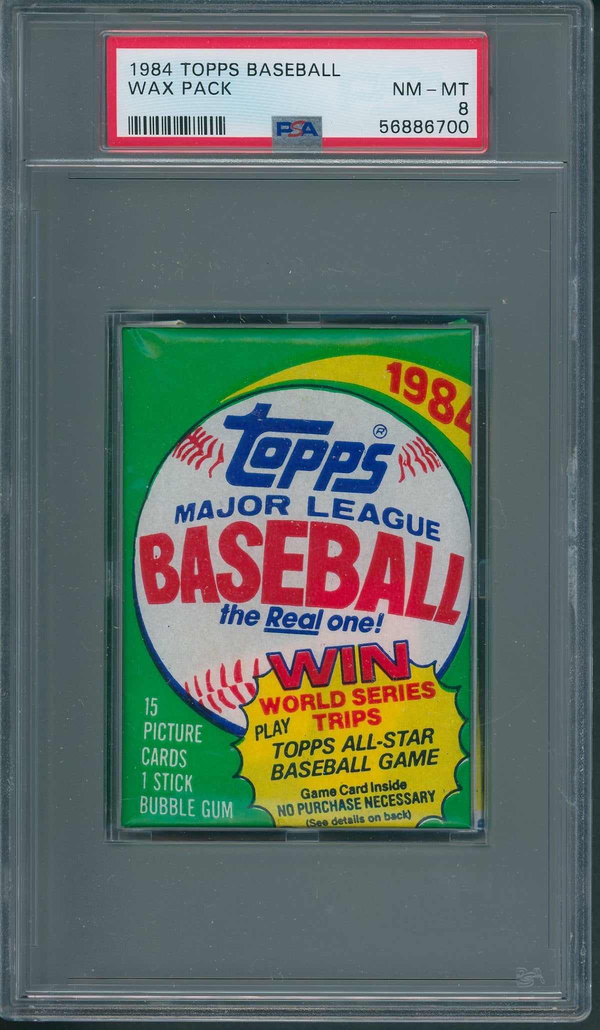 1984 Topps Baseball Unopened Wax Pack PSA 8