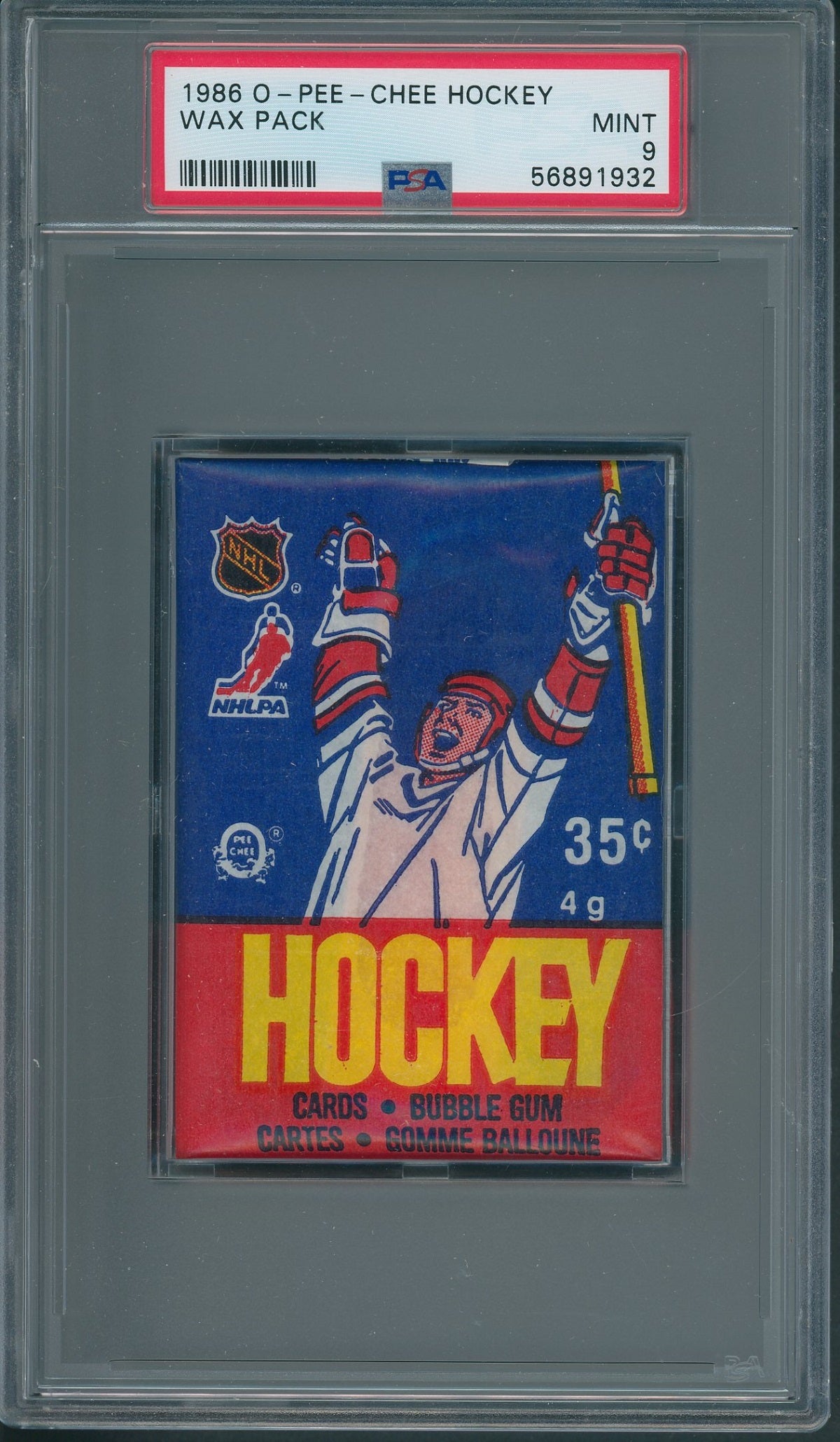 1986 1986/87 OPC O-Pee-Chee Hockey Unopened Wax Pack PSA 9