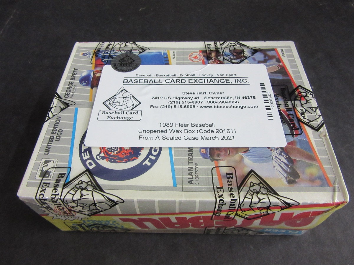 1989 Fleer Baseball Unopened Wax Box (FASC) (Code 90161)