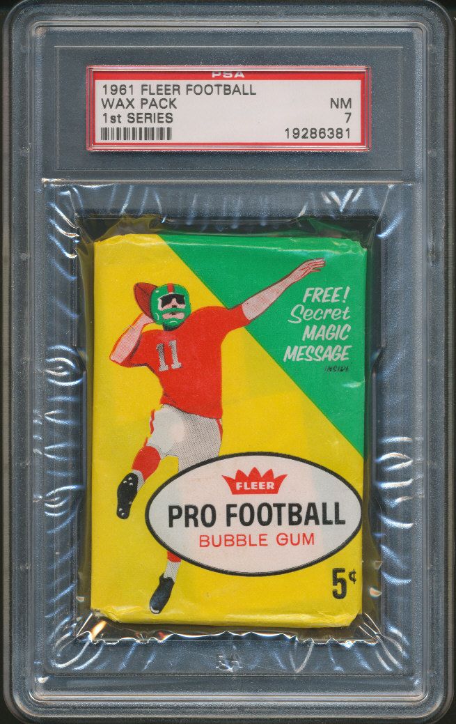 1961 Fleer Football Unopened Series 1 Wax Pack PSA 6