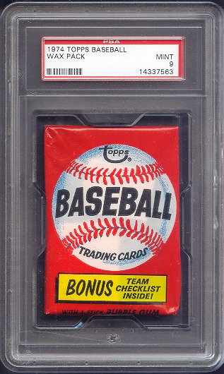 1974 Topps Baseball Unopened Wax Pack PSA 9