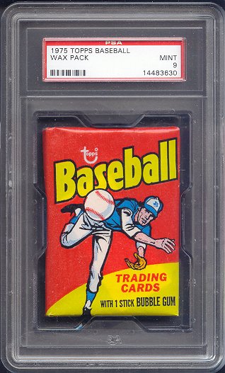 1975 Topps Baseball Unopened Wax Pack PSA 9