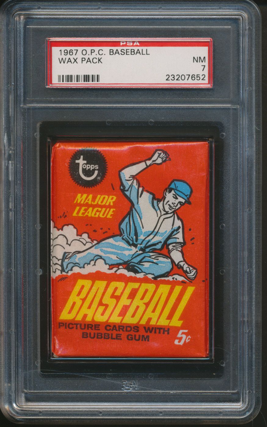 1967 OPC O-Pee-Chee Baseball Unopened Wax Pack PSA 7