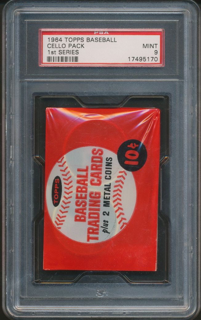 1964 Topps Baseball Unopened 1st Series Cello Pack PSA 9