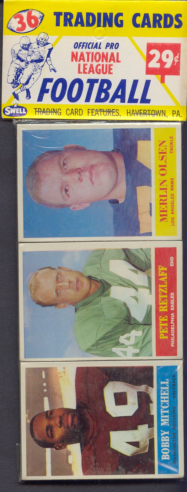 1964 Philadelphia Football Unopened Rack Pack (Olsen Top)