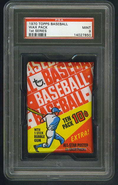 1970 Topps Baseball Unopened Series 1 Wax Pack PSA 9