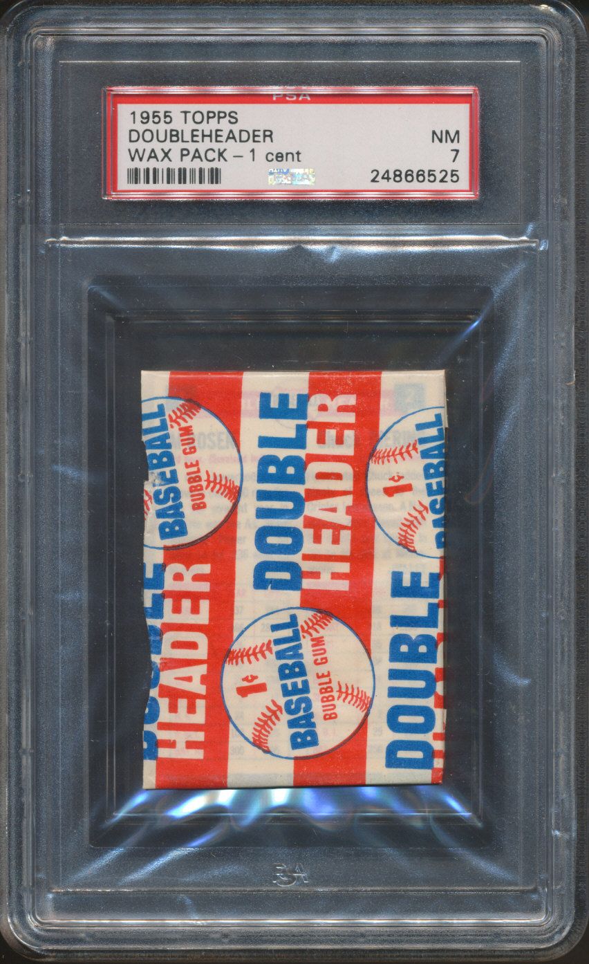 1955 Topps Baseball Doubleheaders Unopened Wax Pack PSA 7