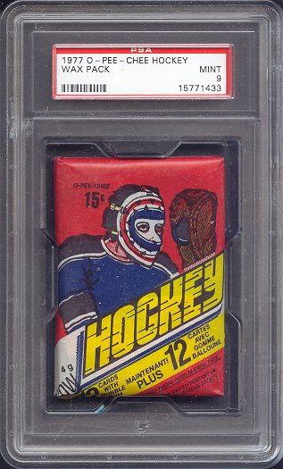 1977 1977/78 OPC O-Pee-Chee Hockey Unopened Wax Pack PSA 9