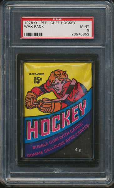 1978 1978/79 OPC O-Pee-Chee Hockey Unopened Wax Pack PSA 9