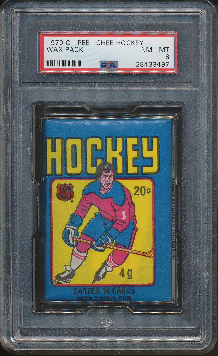 1979/80 OPC O-Pee-Chee Hockey Unopened Wax Pack PSA 8