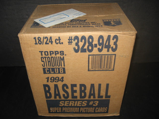 1994 Topps Stadium Club Baseball Series 3 Case (18 Box)