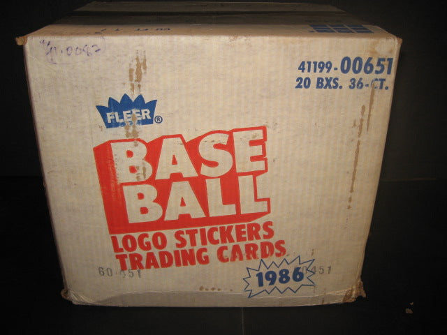 1986 Fleer Baseball Unopened Wax Case (20 Box) (BBCE)