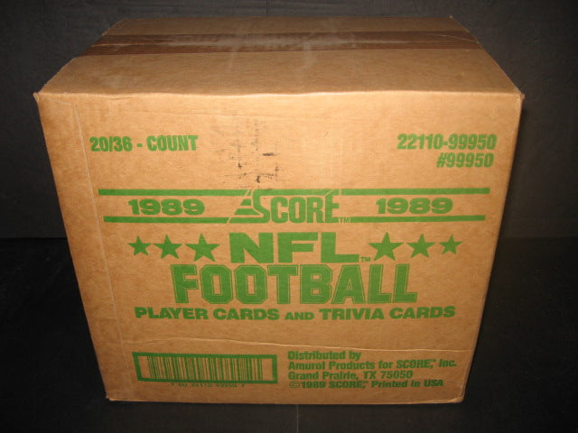 1989 Score Football Unopened Case (20 Box) (Wrapped)