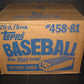 1981 Topps Baseball Grocery Rack Pack Case (3 Box) (Sealed)