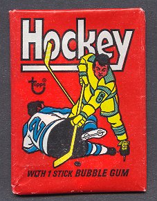 1975/76 Topps Hockey Unopened Fun Pack Wax Pack (2 Card)