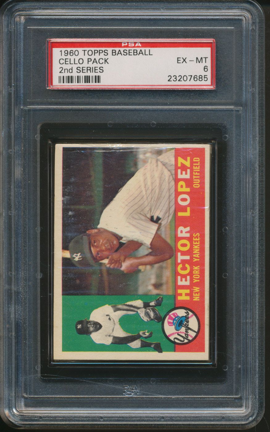 1960 Topps Baseball Unopened 2nd Series Cello Pack PSA 6