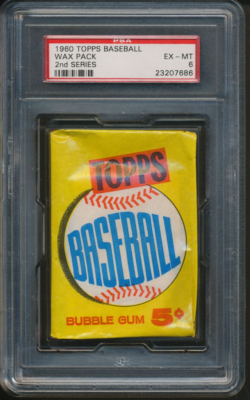 1960 Topps Baseball Unopened 2nd Series Wax Pack PSA 6