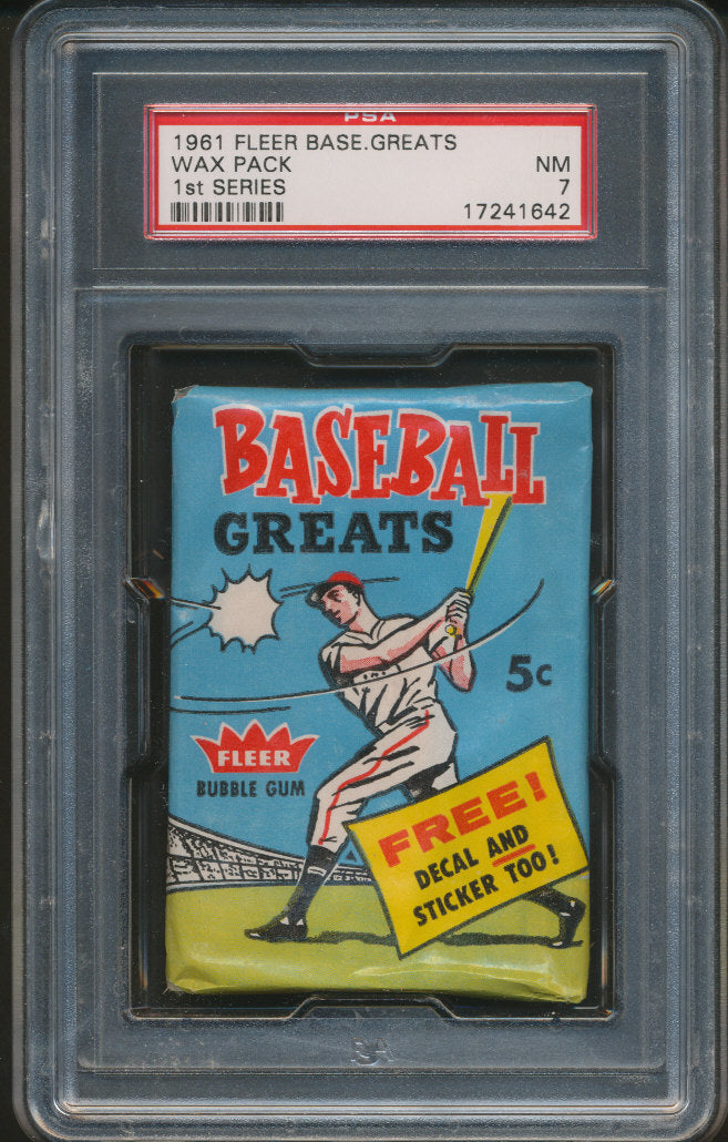 1961 Fleer Baseball Unopened Series 1 Wax Pack PSA 7