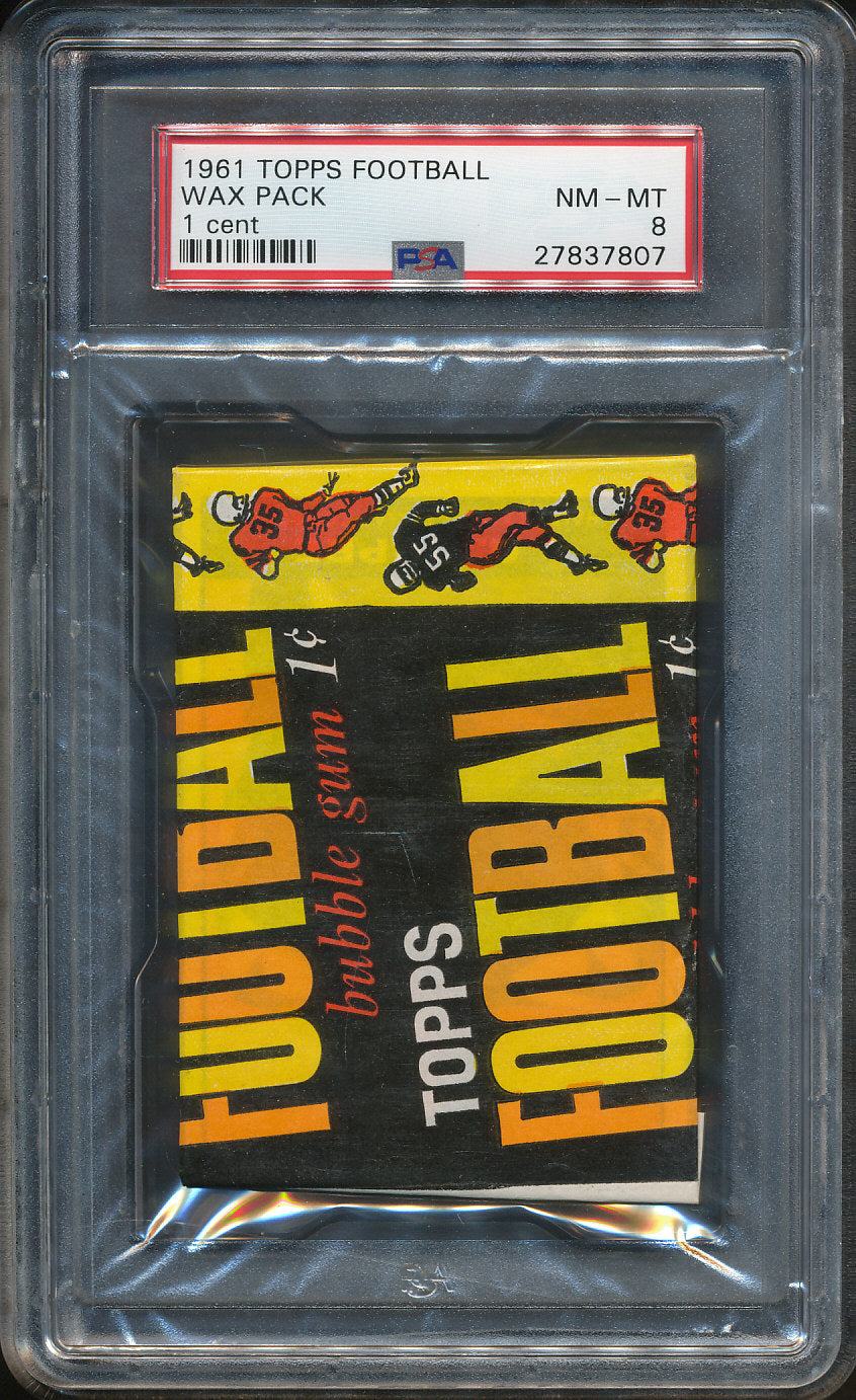 1961 Topps Football Unopened 1 Cent Wax Pack PSA 8