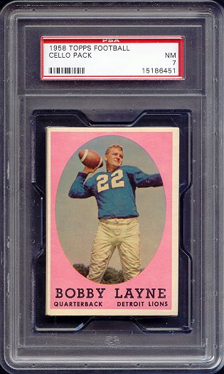 1958 Topps Football Unopened Cello Pack PSA 7 Layne Top