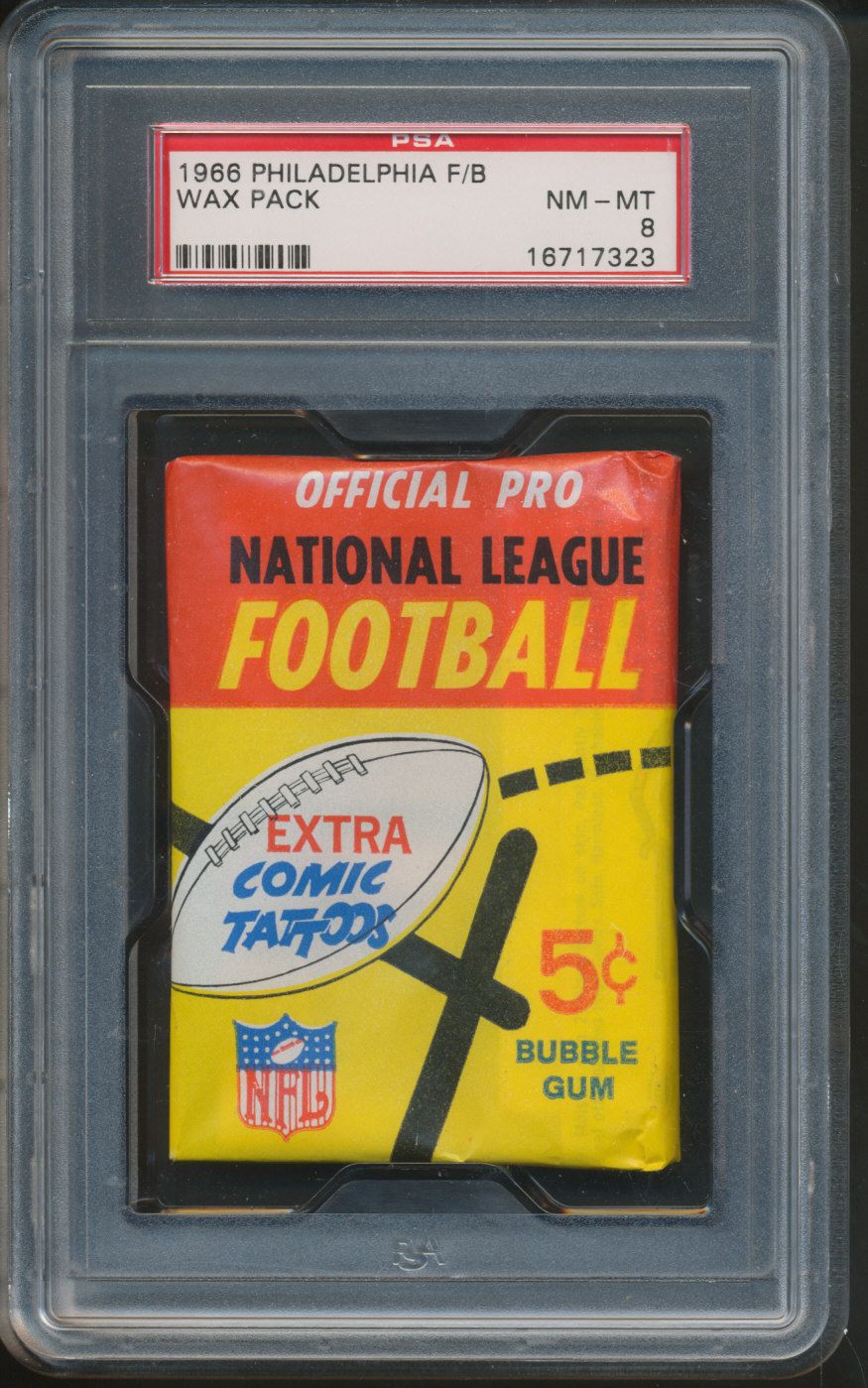 1966 Philadelphia Football Unopened Wax Pack PSA 8