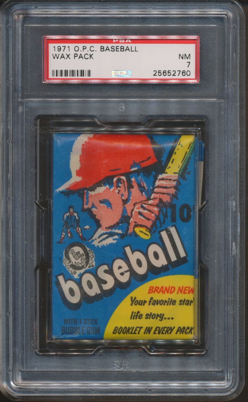 1971 OPC O-Pee-Chee Baseball Unopened Wax Pack PSA 7