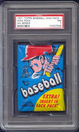 1971 Topps Baseball Unopened Series 4 Wax Pack PSA 7