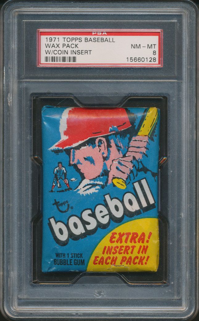 1971 Topps Baseball Unopened Series 2 Wax Pack PSA 8 *0128