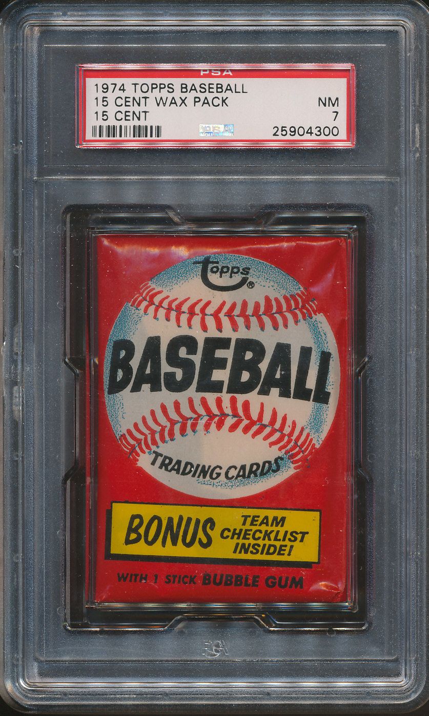 1974 Topps Baseball Unopened Wax Pack PSA 7