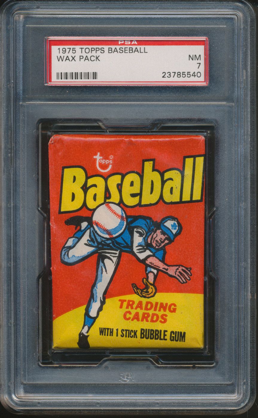 1975 Topps Baseball Unopened Wax Pack PSA 7