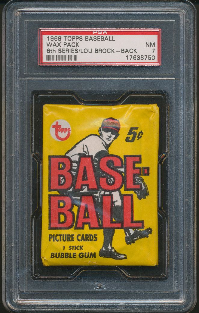 1968 Topps Baseball Unopened Series 6 Wax Pack PSA 7