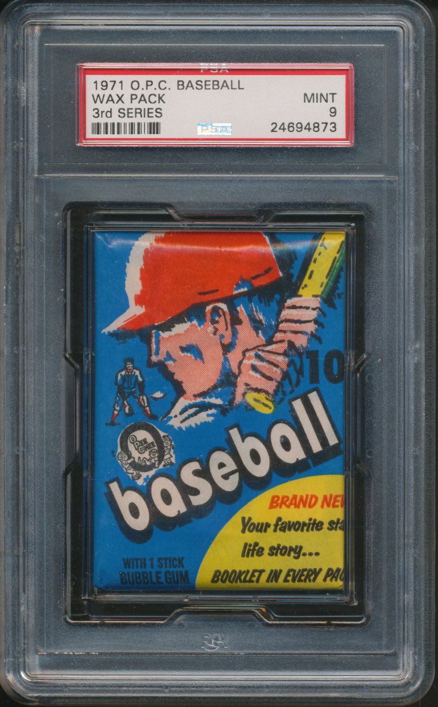 1971 OPC O-Pee-Chee Baseball Unopened Ser 3 Wax Pack PSA 9