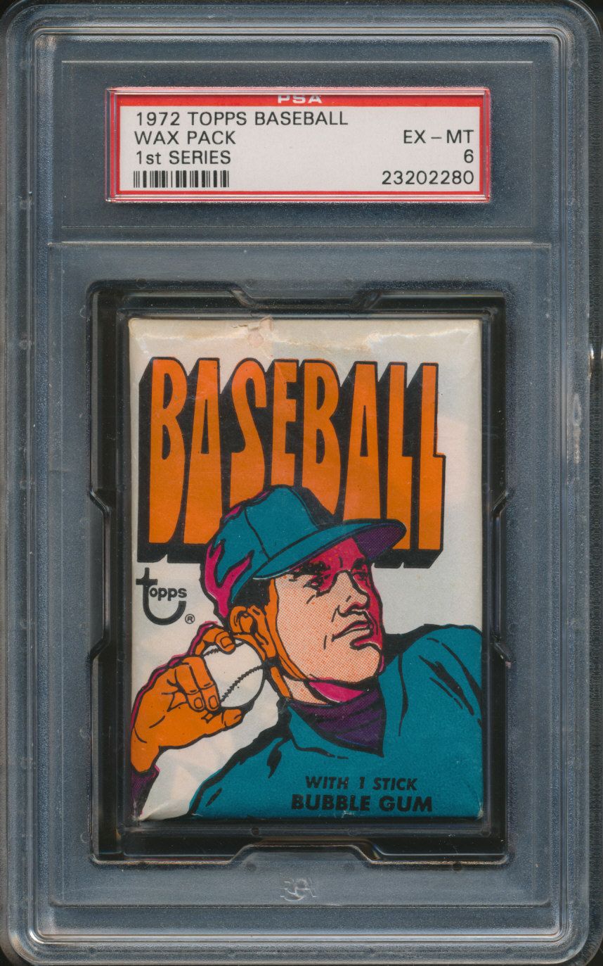 1972 Topps Baseball Unopened Series 1 Wax Pack PSA 6