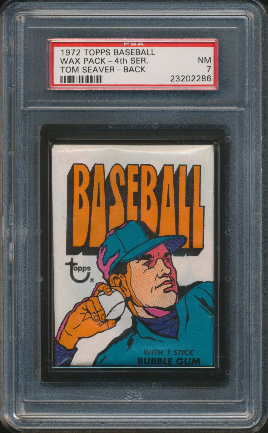 1972 Topps Baseball Unopened Series 4 Wax Pack PSA 7