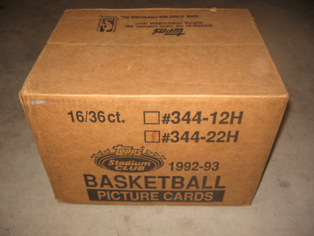 1992/93 Topps Stadium Club Basketball Series 2 Case (Hobby) (16 Box)