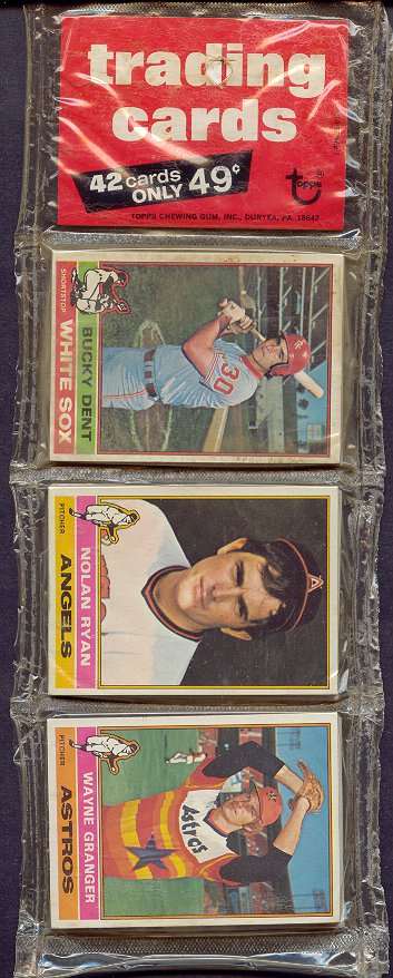 1976 Topps Baseball Unopened Rack Pack (Ryan Top)