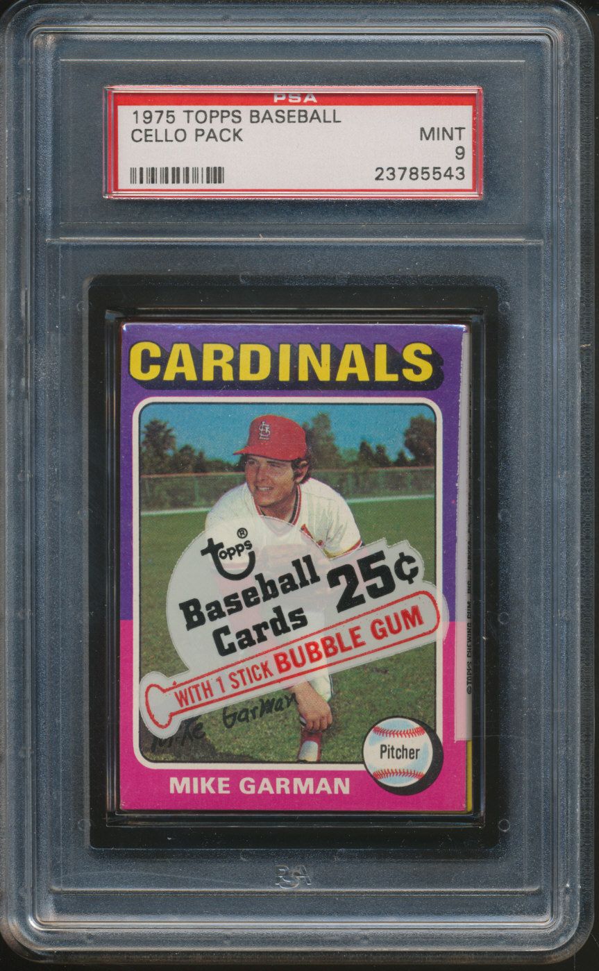 1975 Topps Baseball Unopened Cello Pack PSA 9