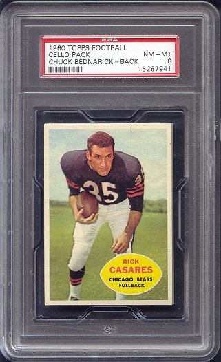 1960 Topps Football Unopened Cello Pack PSA 8 Bednarick Back