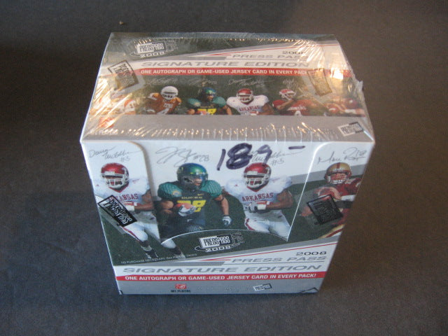 2008 Press Pass Signature Edition Football  Box