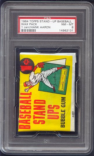 1964 Topps Baseball Unopened Stand Up 1 Cent Wax Pack PSA 8 Aaron