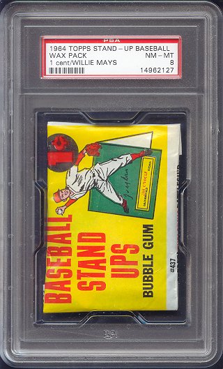 1964 Topps Baseball Stand Up Unopened 1 Cent Wax Pack PSA