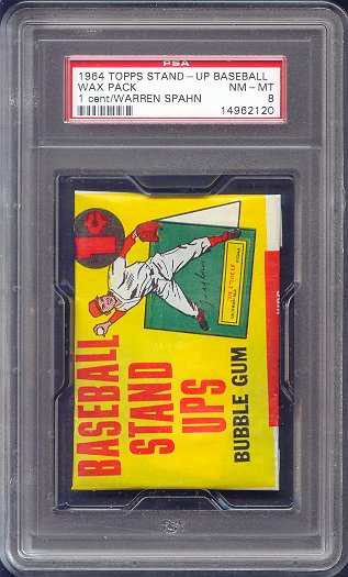 1964 Topps Baseball Stand Up Unopened 1 Cent Wax Pack PSA