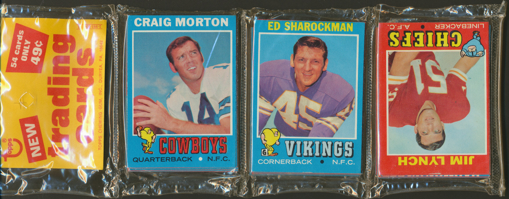 1971 Topps Football Unopened Series 2 Rack Pack (Authenticate)