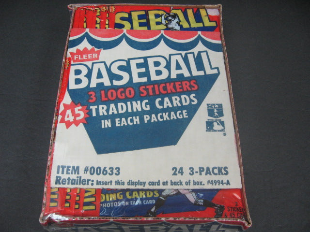 1983 Fleer Baseball Unopened Wax Pack Rack Pack Box