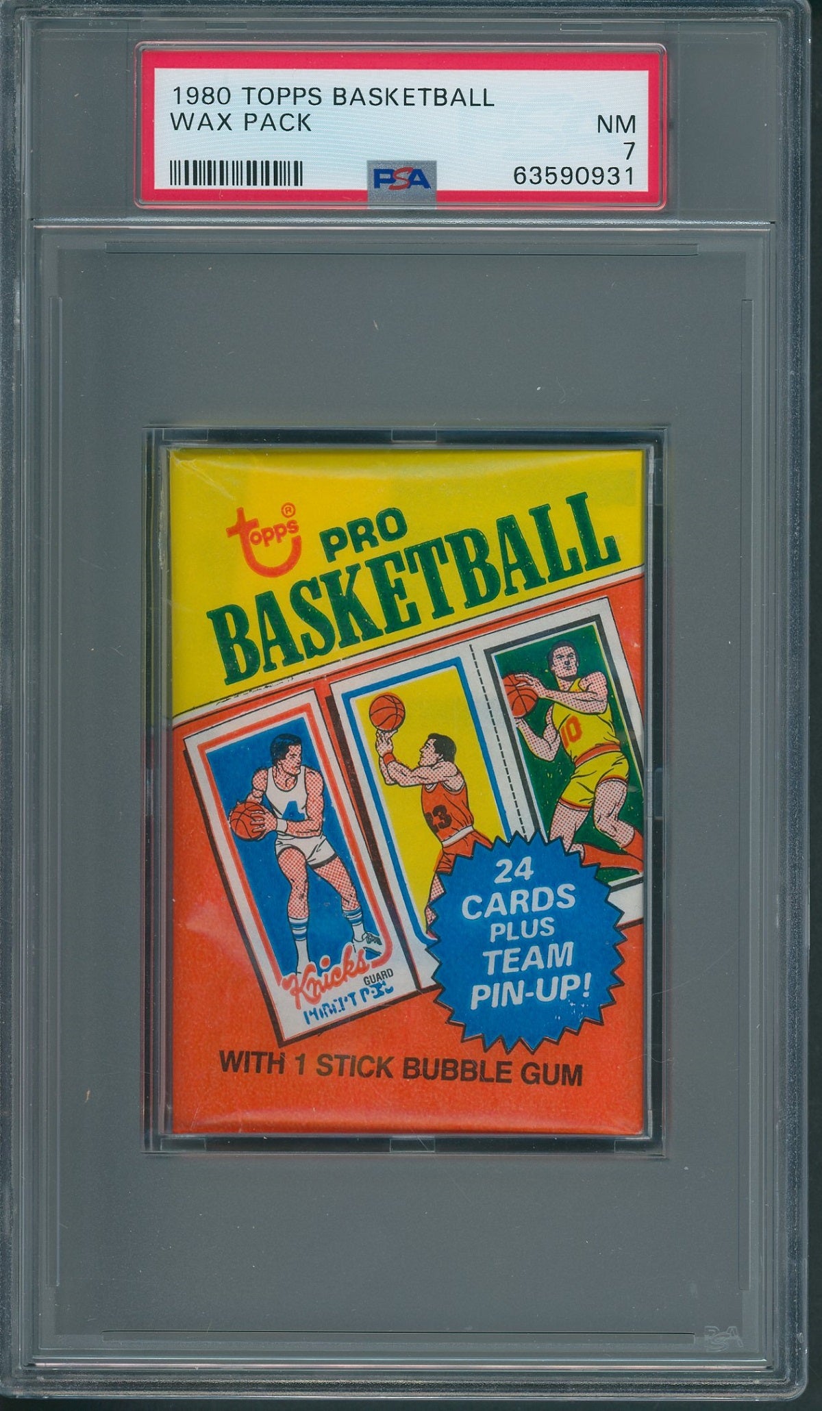 1980 1980/81 Topps Basketball Unopened Wax Pack PSA 7
