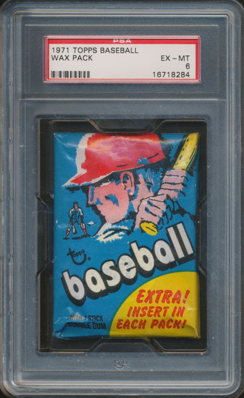 1971 Topps Baseball Unopened Wax Pack PSA 8