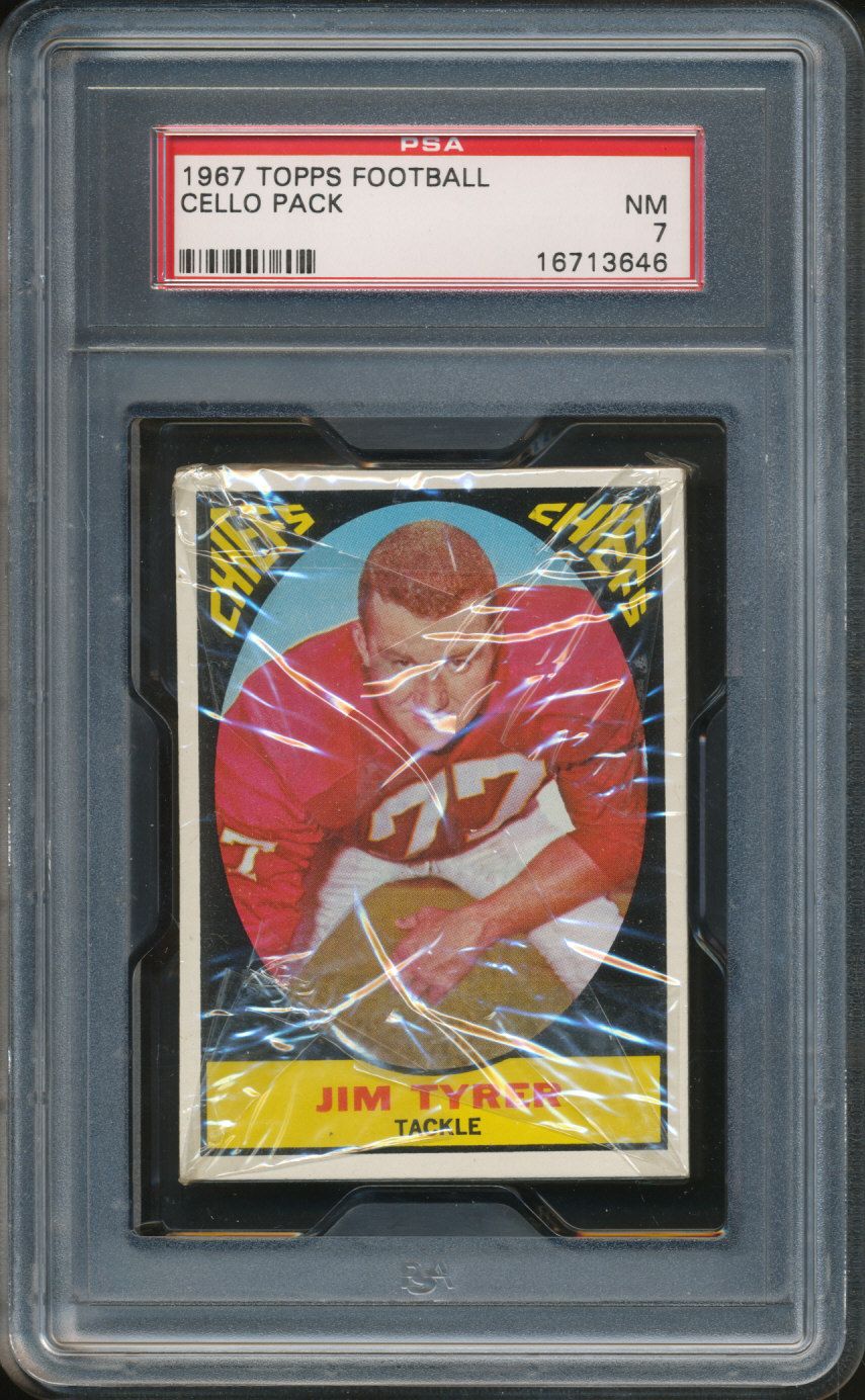 1961 Topps Football Unopened 2nd Series Cello Pack PSA 7