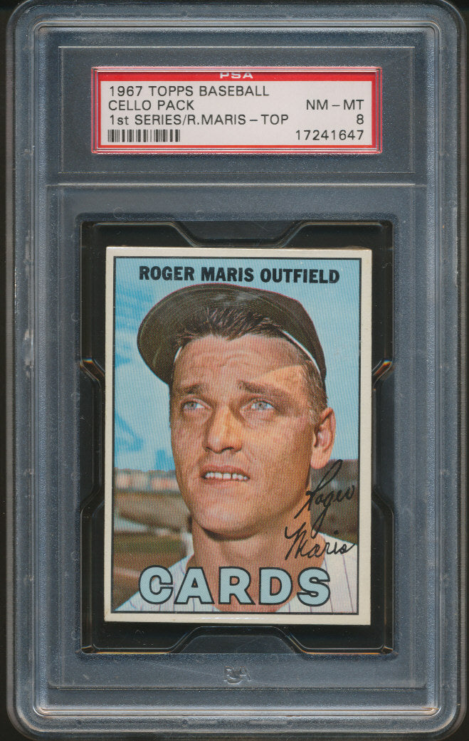 1967 Topps Baseball Unopened 1st Series Cello Pack PSA 8