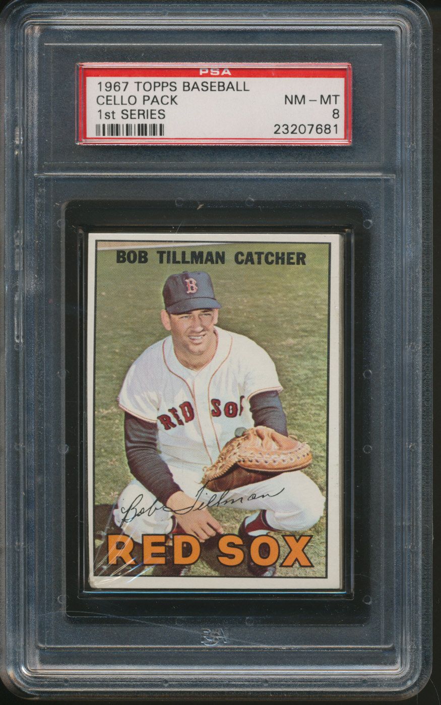 1967 Topps Baseball Unopened 1st Series Cello Pack PSA 8