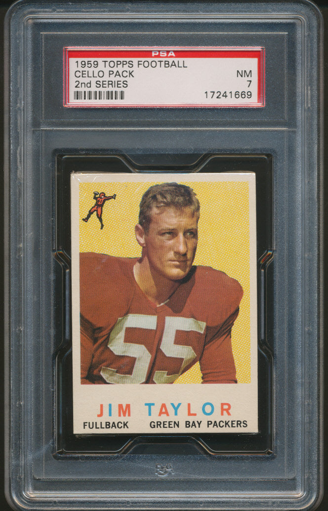 1959 Topps Football Unopened 2nd Series Cello Pack PSA 7